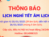 THÔNG BÁO LỊCH NGHỈ TẾT NGUYÊN ĐÁN 2023.